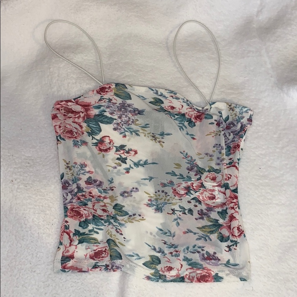 Cropped mesh tank top